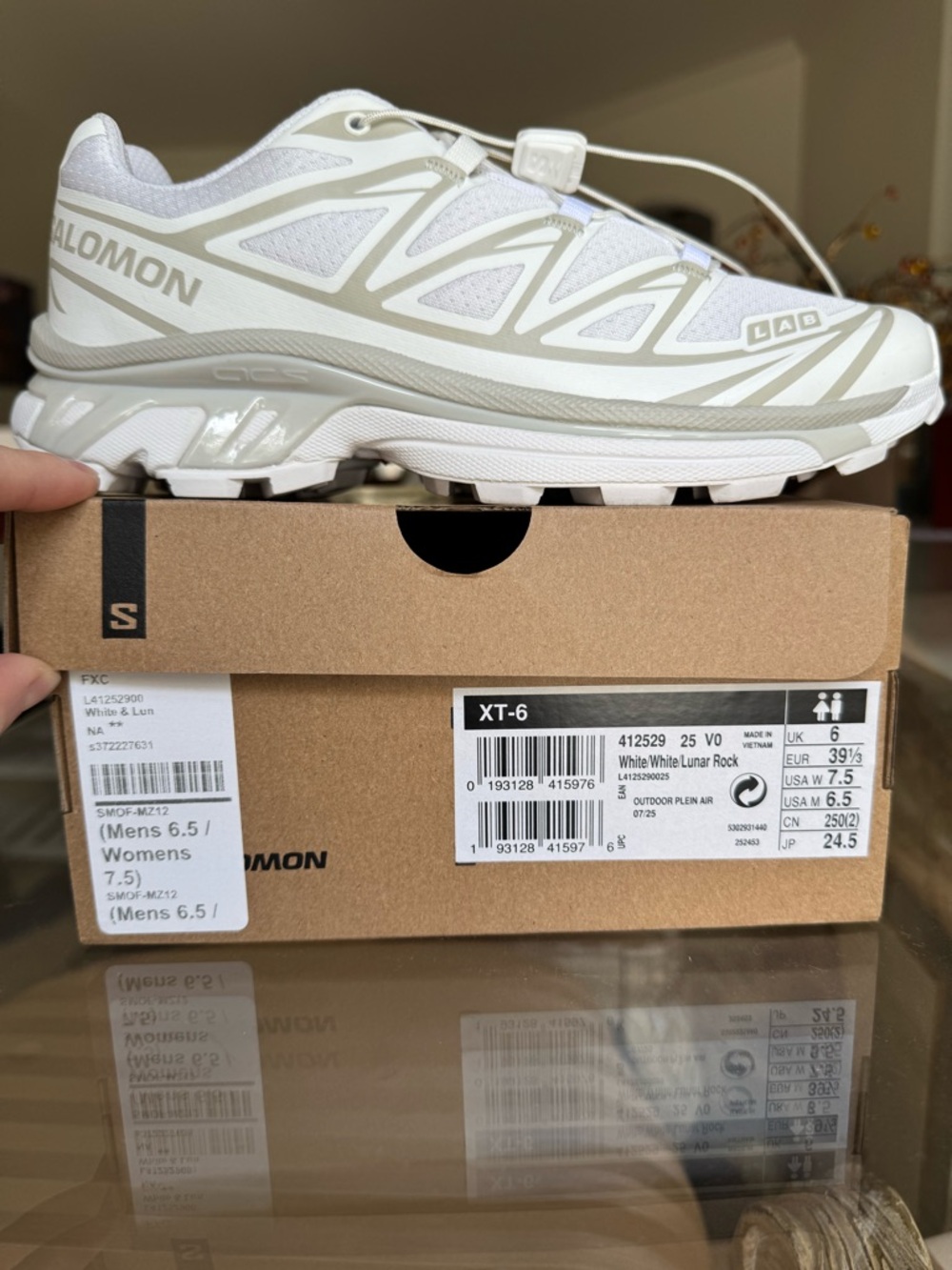 Salomon XT-6 White & Lunar Rock Unisex Women’s Men’s - Picture 2 of 12